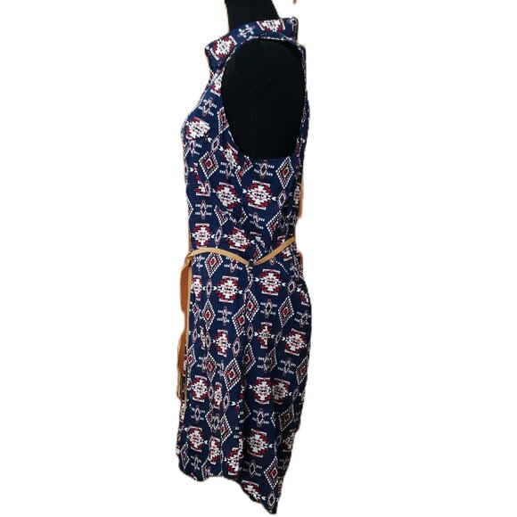 NEW Tin Haul Women's Blue Southwestern Western Boho Aztec Sleeveless Dress - Picture 2 of 6